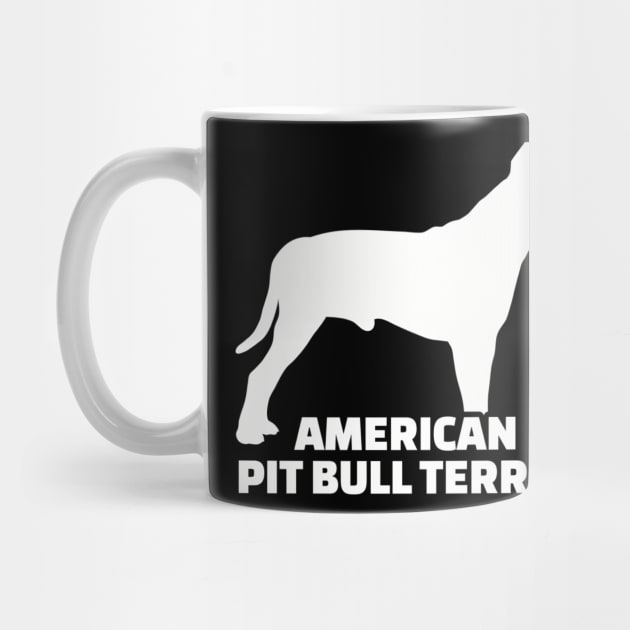 American Pit Bull Terrier silhouette black name by Designzz